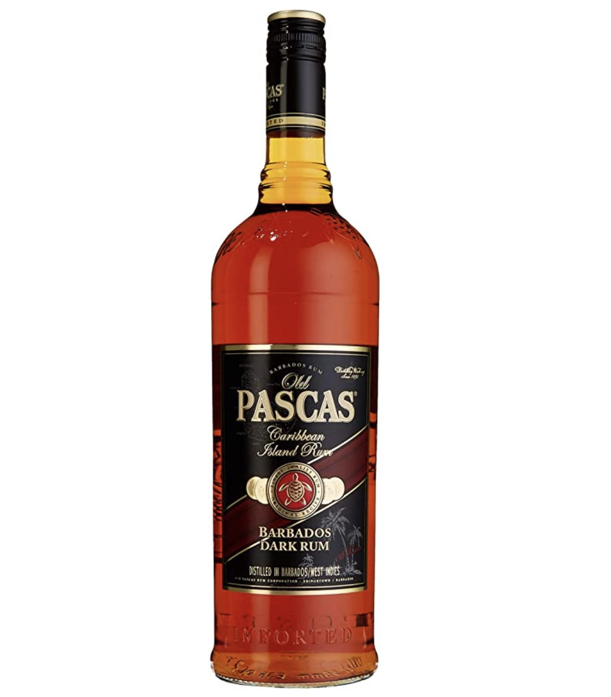 Old Pascas Barbados Dark Rum (1 L) für 10,61€ (statt 16€)