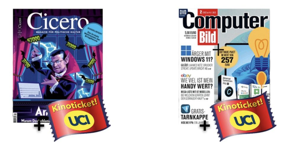 🔥 UCI Kinoticket für 1€ + GRATIS Zeitschriften Abo   1 Bestellung pro Haushalt