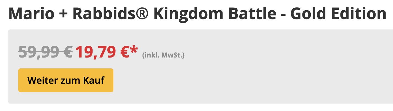 Mario + Rabbids: Kingdom Battle   Gold Edition (Switch) für 19,79€ (statt 28€)