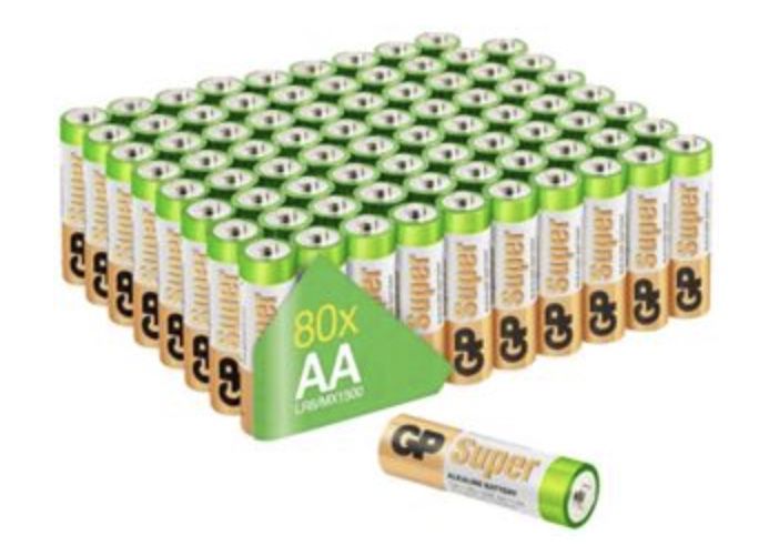 Schnell? 80er Pack GP Batteries Super Alkaline AA Batterie (LR6, 1,5 V) ab 4,85€   80x AAA für 4,74€