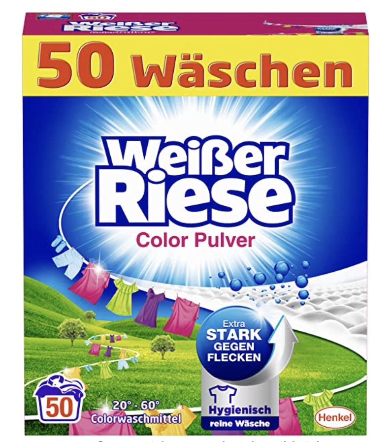 2,7kg Weißer Riese Color Pulver (50 Waschladungen) ab 5,43€ (statt 11€)