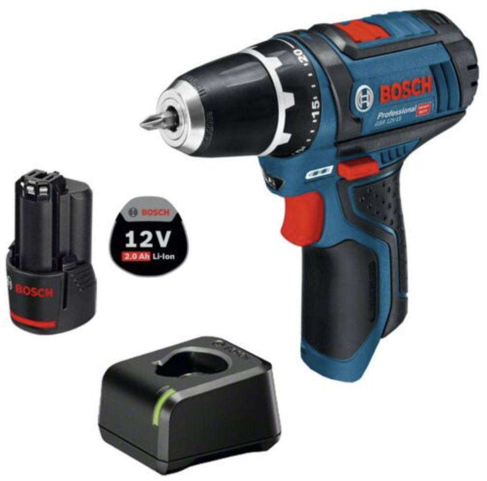 Bosch GSR 12V 15 2 LI Professional Akkuschrauber mit 2,0 Ah für 75,65€ (statt 85€)