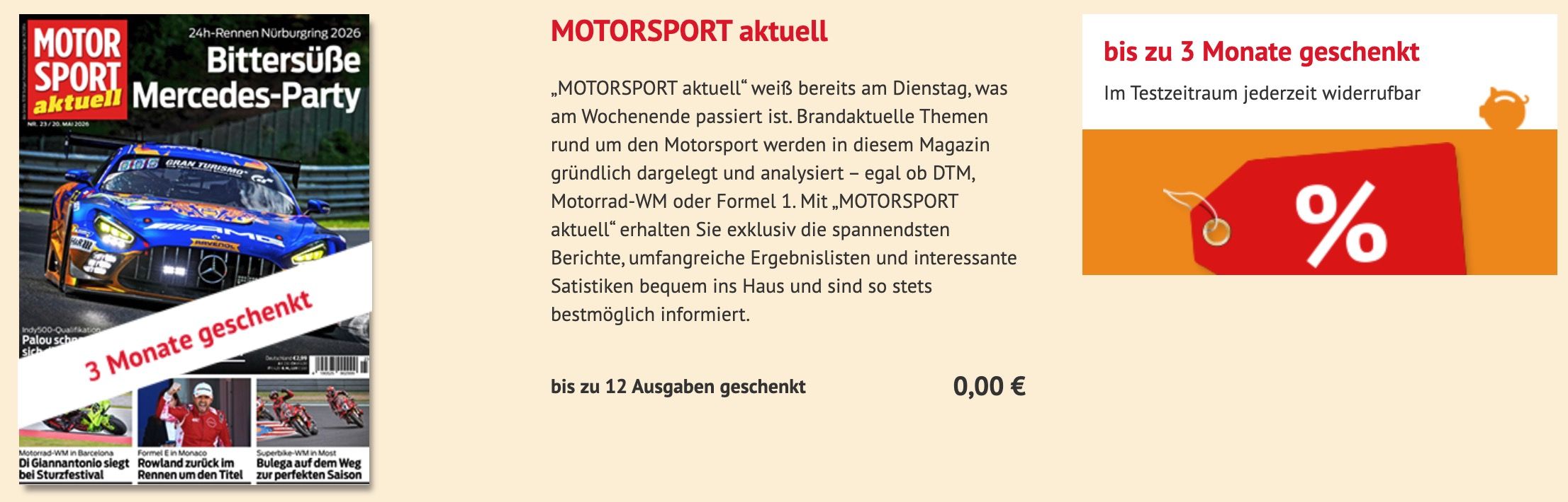 🚗💨 12 Ausgaben Motorsport aktuell vollkommen gratis (statt 42€)