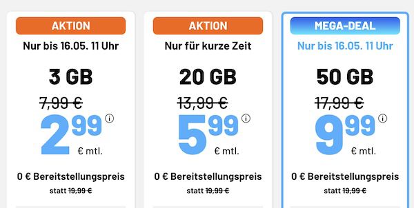 Sim.de: Drillisch Allnet Flat inkl. 3GB 5G für 2,99€ mtl.
