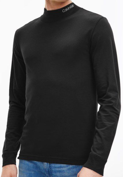 Calvin Klein Langarmshirt MOCK STRETCH in Schwarz für 28,23€ (statt 48€)