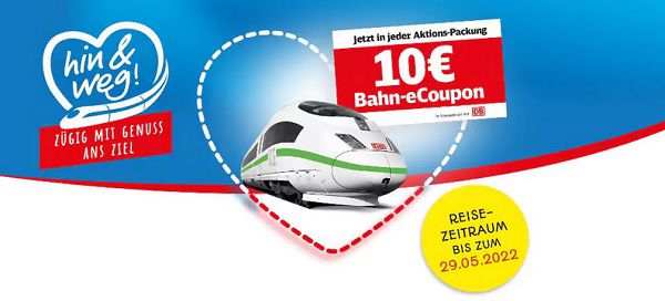 10€ Bahn eCoupon mit Ferreroprodukten sichern