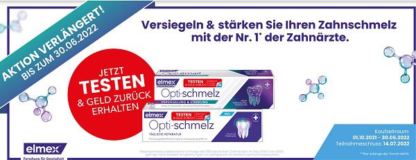 Verlängerung! elmex® Opti schmelz kostenlos ausprobieren