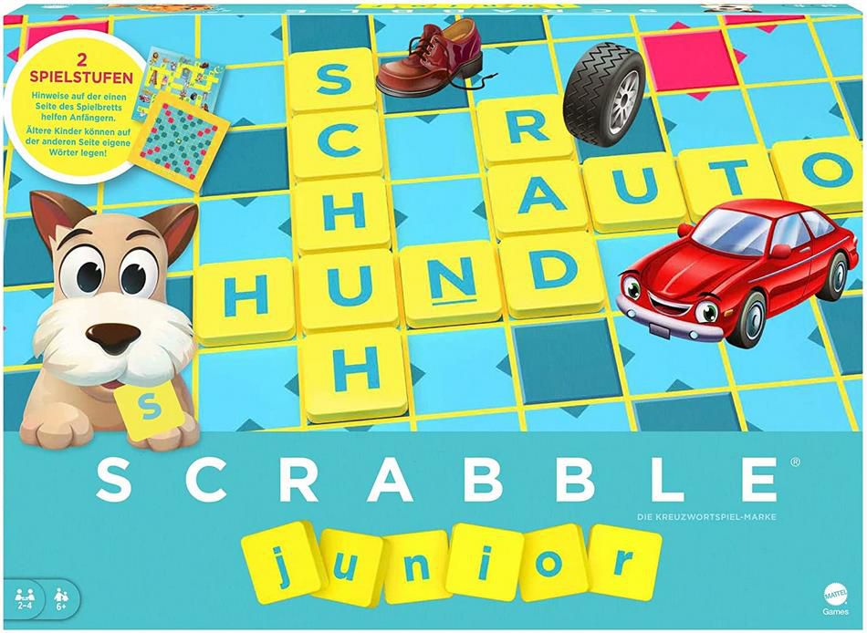 Mattel Games Y9670   Scrabble Junior für 2   4 Kinder ab 6 Jahren für 11,39€ (statt 20€)   Prime