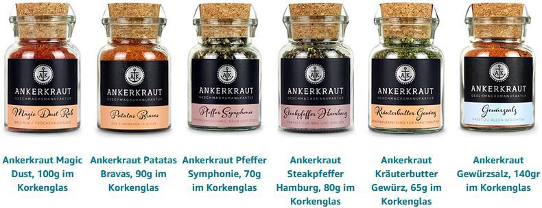 Ankerkraut Grill Set mit 6 Gewürzen ab 24,75€ (statt 32€)   Prime Sparabo