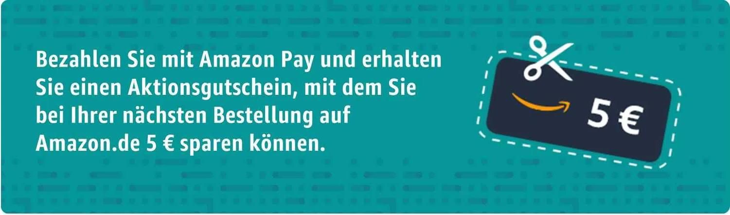 Amazon: Mit Amazon Pay bezahlen und 5€ Gutschein für die nächste Bestellung erhalten