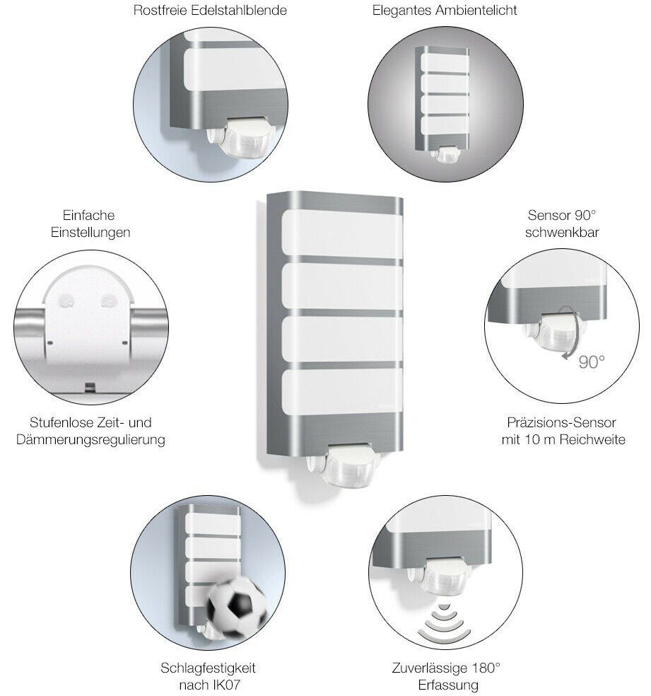 Steinel L 244  LED Außenwandleuchte mit Bewegungsmelder für 39,90€ (statt neu 60€)   Refurbished