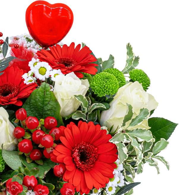 Valentinsstrauß   I Love You mit Rosen, Santini, Johanniskraut und Gerbera für 27,23€ (statt 36€)