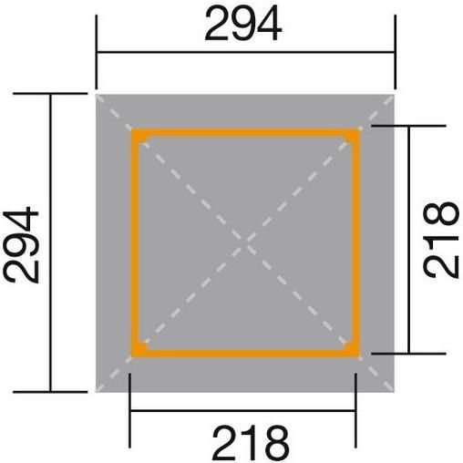 Weka Gartenlaube 651 Zeltdach, quadratisch, BxT: 294 x 294 cm, inkl. Dacheindeckung für 1.299€ (statt 2.055€)