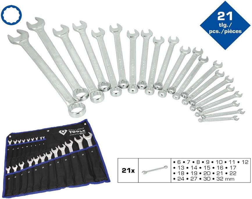 KS Tools   Brilliant Tools Ring Maulschlüssel Satz 21 tlg für 24,34€ (statt 46€)   Prime