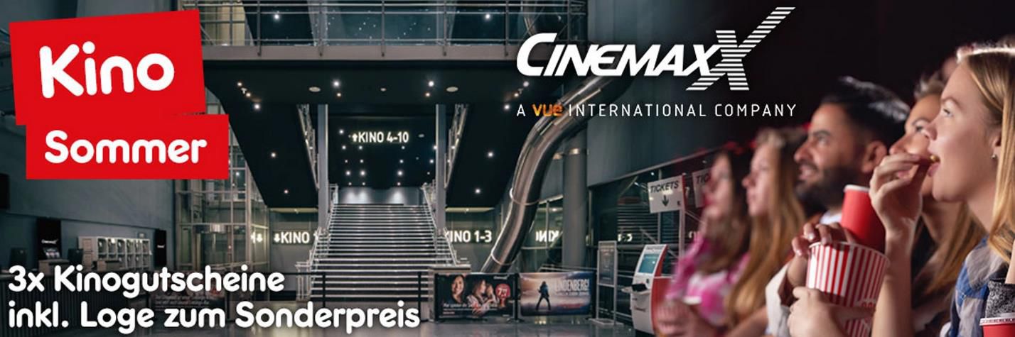 3x Cinemaxx Kinogutscheine für 2D Vorstellungen ab 17,99€