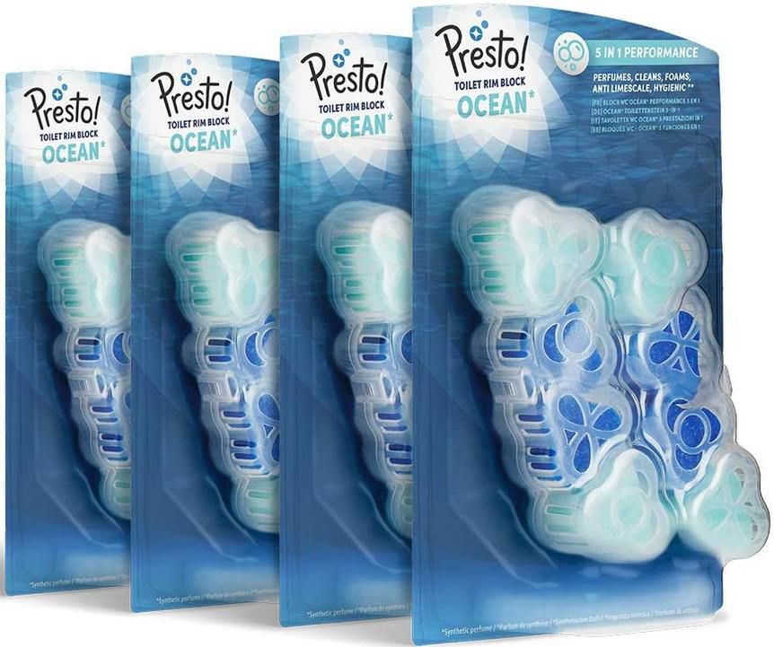 8er Pack Presto! 5 in 1 Toilettenstein Ocean   4 x 2 Stück für 6,58€ (statt 9€)   Prime