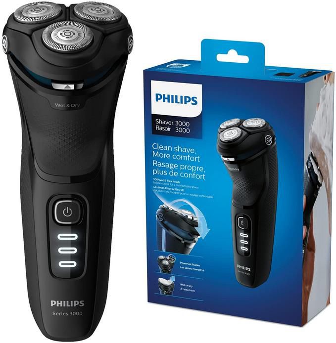 Philips S3233/52 Series 3000 Nass  und Trockenrasierer für 52,99€ (statt 66€)