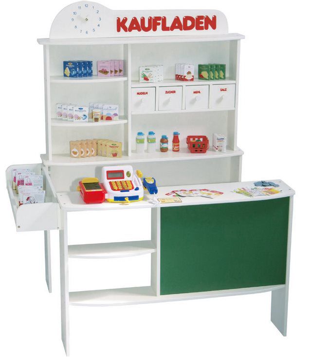 roba Kaufladen mit 4 Schubladen, Uhr, Tafel, Theke & Seitentheke für 54,23€ (statt 97€)