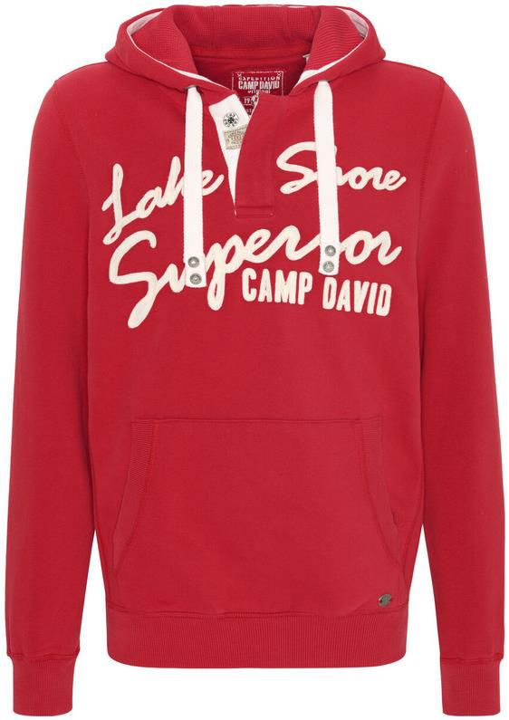 Camp David Herren Hoodie mit Knopfleiste und Stickerei ab 34,99€ (statt 99€)