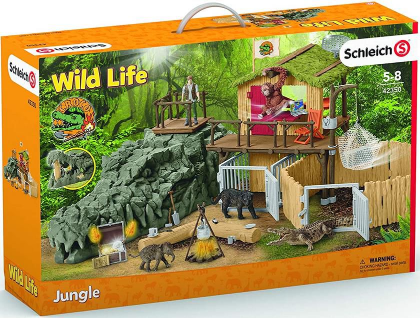 Schleich 42350 Wild Life Spielset   Dschungel Forschungsstation Croco für 99,99€ (statt 193€)