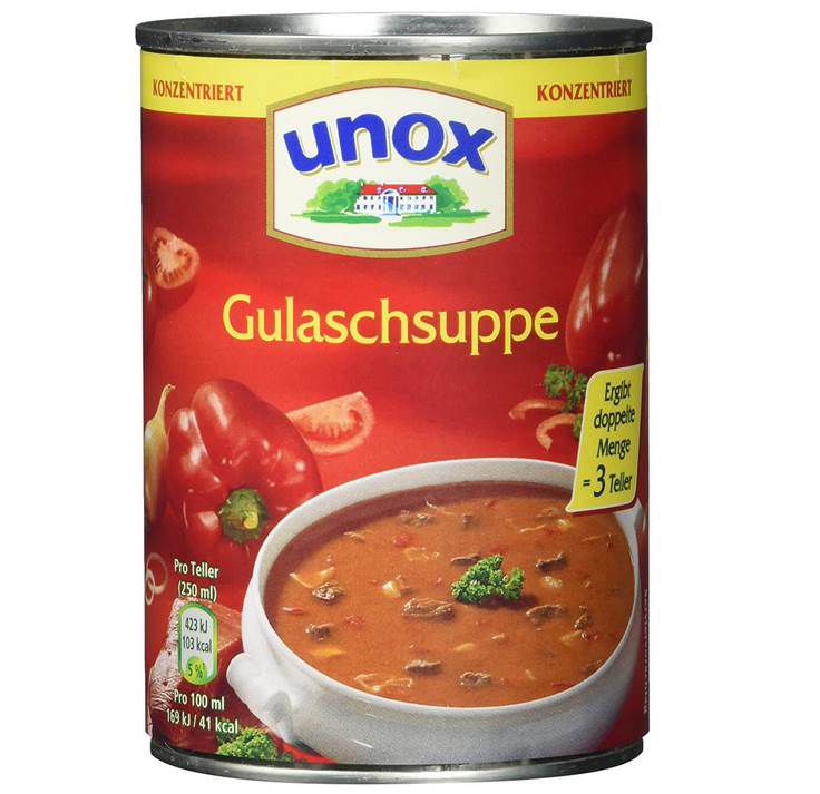 6x Unox Konzentrat Gulaschsuppe 3 Teller (je 400 ml) ab 7,30€ (statt 10€)   Prime Sparabo