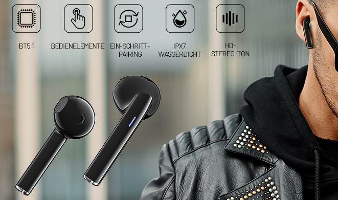 Inphic I16 BT 5.1 TWS InEar Kopfhörer mit IPX7 für 11,99€ (statt 30€)