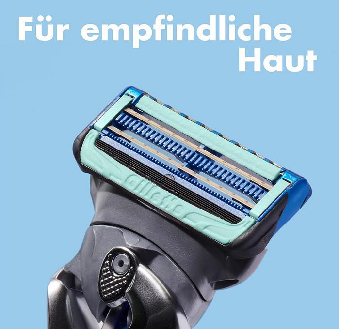 Gillette SkinGuard Sensitive   Herren Nassrasierer + 4 Rasierklingen für 14,39€ (statt 20€)   Prime