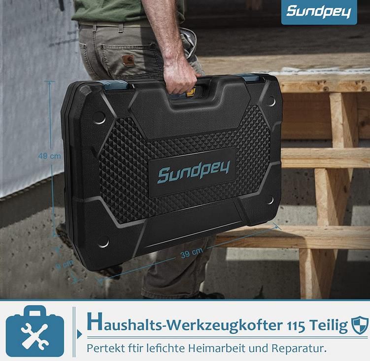 Sundpey Mehrzweck Werkzeugkoffer 115tlg für 32,62€ (statt 65€)