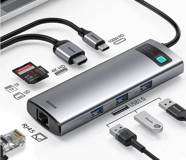 Baseus USB C Hubs mit 100W PD & 4 bis 8 Ports ab 19,11€ (statt 25€)