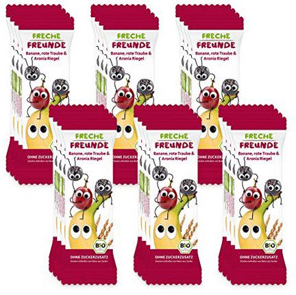 24 Riegel Freche Freunde Bio Frucht Riegel Rote Traube, Aronia & Banane ab 7,35€ (statt 12€)