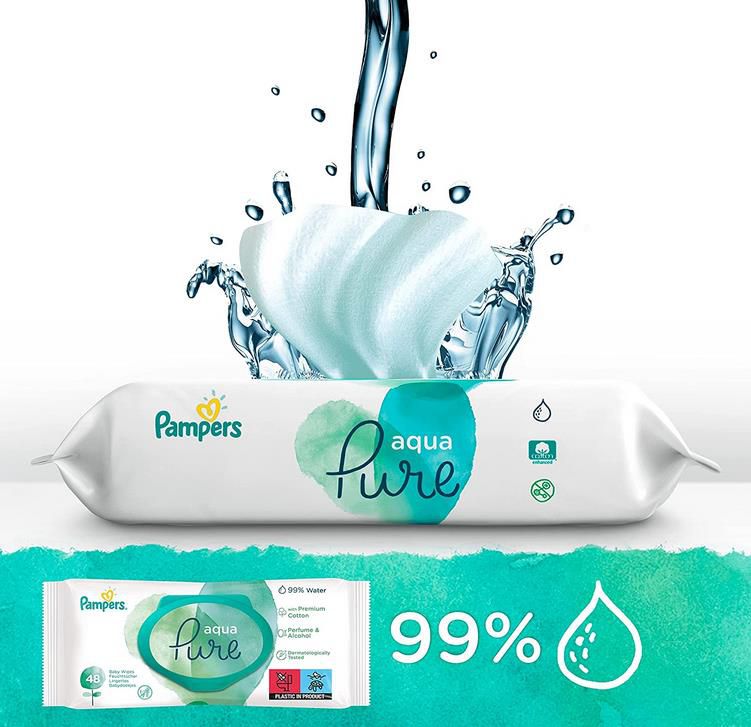 432 Pampers Aqua Pure Baby Feuchttücher (9 x 48) ab 11,66€ (statt 14€)   Prime