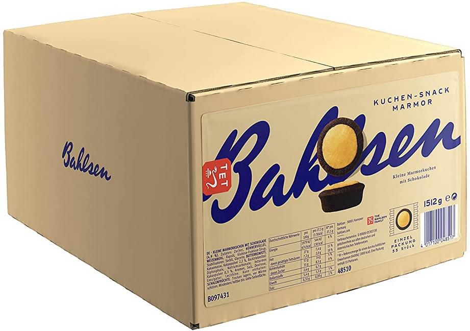 Bahlsen Kuchen Snack Marmor   Großpackung mit ca. 55 Stück à 27,5 g ab 11,60€ (statt 17€)   Prime