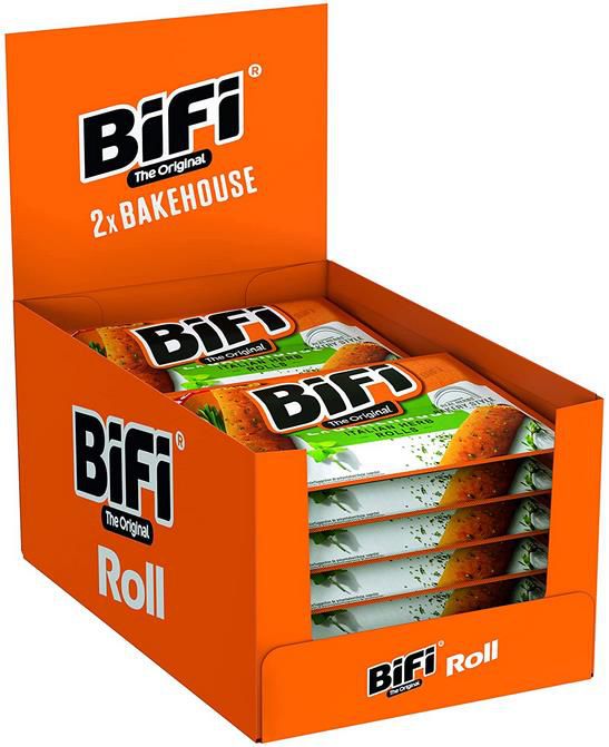 12er Pack BiFi Bakehouse Roll   Snack im Teigmantel mit italienische Kräutern   12x2x40g für 19,16€ (statt 24€)   Prime