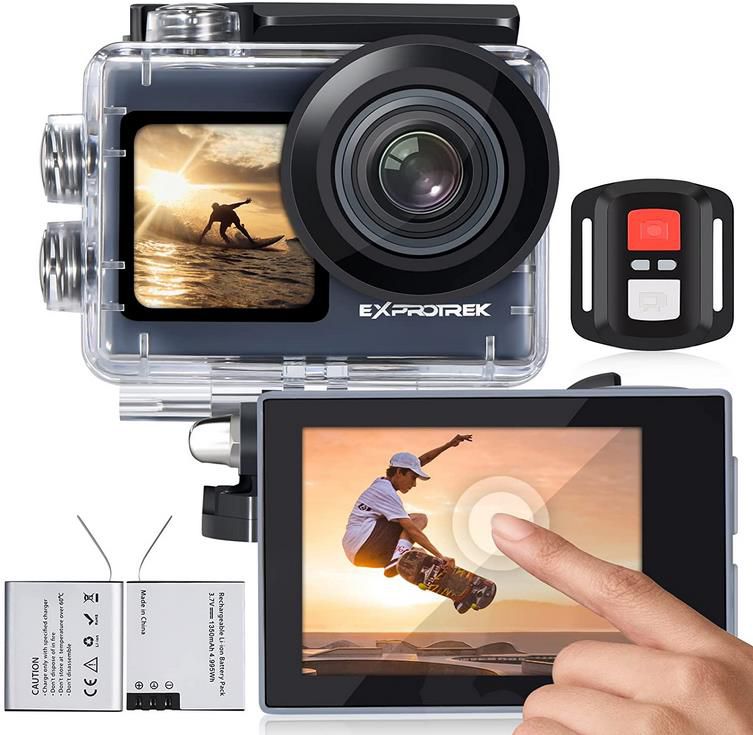 Exprotrek Action Cam   4K Ultra HD Unterwasserkamera   20MP 170° Ultra Weitwinkel für 54,99€ (statt 110€)