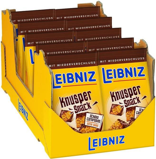 10er Pack LEIBNIZ Knusper Snack Cornflakes Schoko ab 11,91€ (statt 16€)   Prime Sparabo