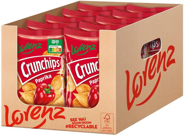10er Pack Lorenz Snack World   Crunchips Paprika 10 x 175g ab 7,92€ (statt 17€)   Prime