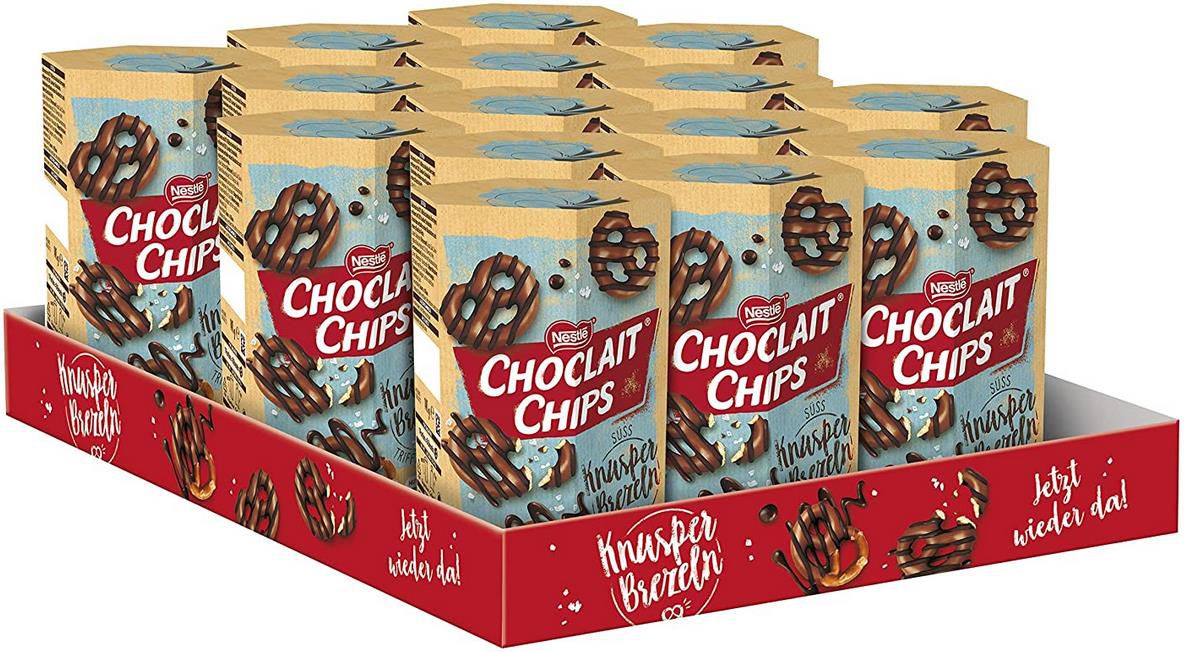 15er Pack Nestlé Choclait Chips Knusperbrezel 15x140g ab 21,84€ (statt 36€)   Prime Sparabo