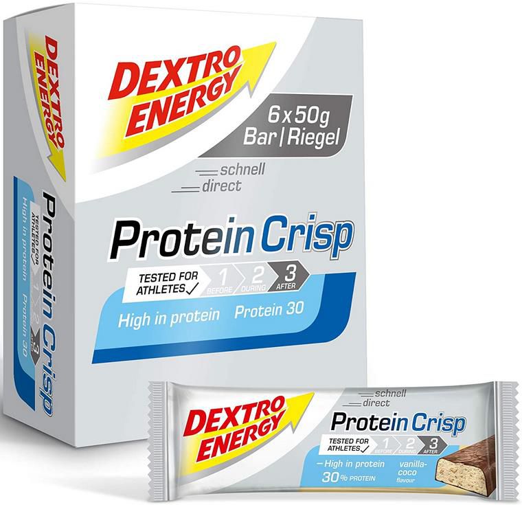 6x50g Dextro Energy Protein Vanilla Coco Fitnessriegel mit Protein für 6,67€ (statt 8€)   Prime