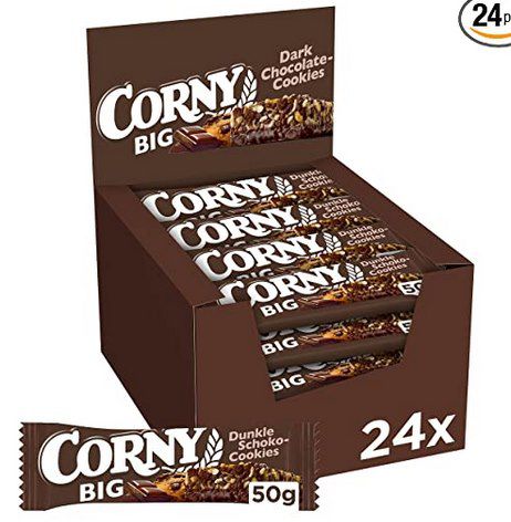 24x Corny Big Dunkle Schoko Cookies Müsliriegel (je 50g) ab 8,39€ (statt 14€)   Prime Sparabo