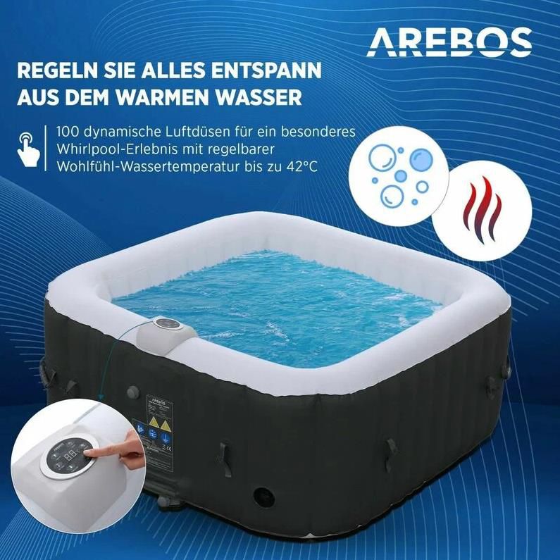 AREBOS In Outdoor Whirlpool aufblasbar 154x154cm für 326,90€ (statt 360€)