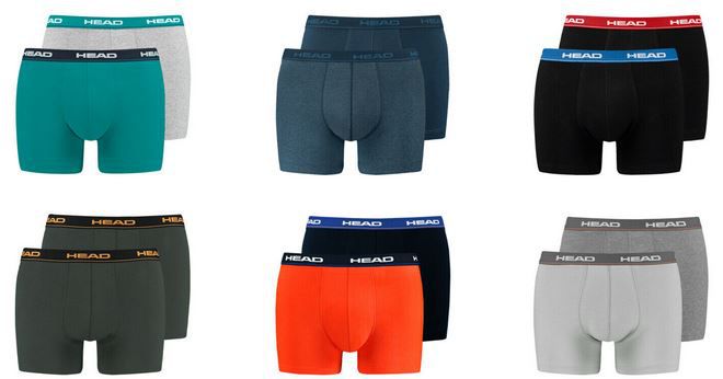 6er Pack HEAD Herren Boxershorts bis XL für 24,99€ (statt 33€)