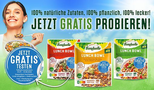 Neue Chance! Lunch Bowl von Bonduelle kostenlos ausprobieren