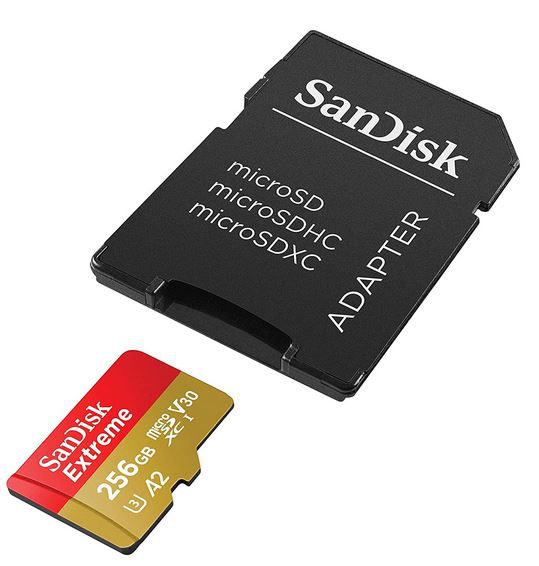 SanDisk Extreme A2 microSDXC Karte 256GB 190 MBit/s für 23,99€ (statt 30€)