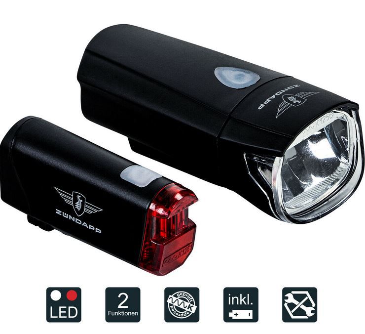 Zündapp ZA.K.50 LED Fahrradlicht mit Batterie & StVZO für 8,90€ (statt 17€)