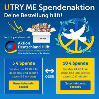 Utry.me Probierbox zum Selberbefüllen für 19,90€ (statt 25€) + 5€ Spende für die Ukraine