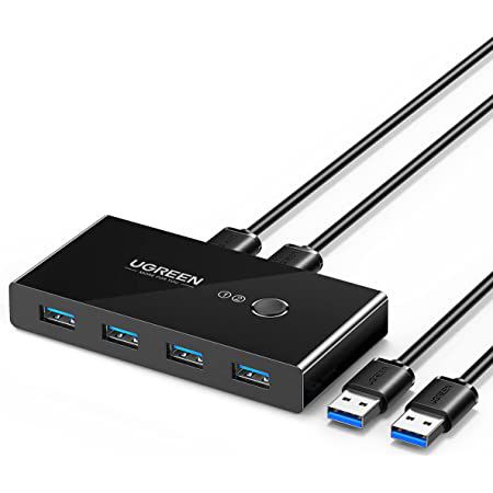 UGREEN Switch mit 4 USB 3.0 Ports für zwei Geräte für 19,99€ (statt 33€)