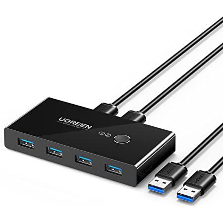 UGREEN Switch mit 4 USB 3.0 Ports für zwei Geräte für 23,99€ (statt 33€)