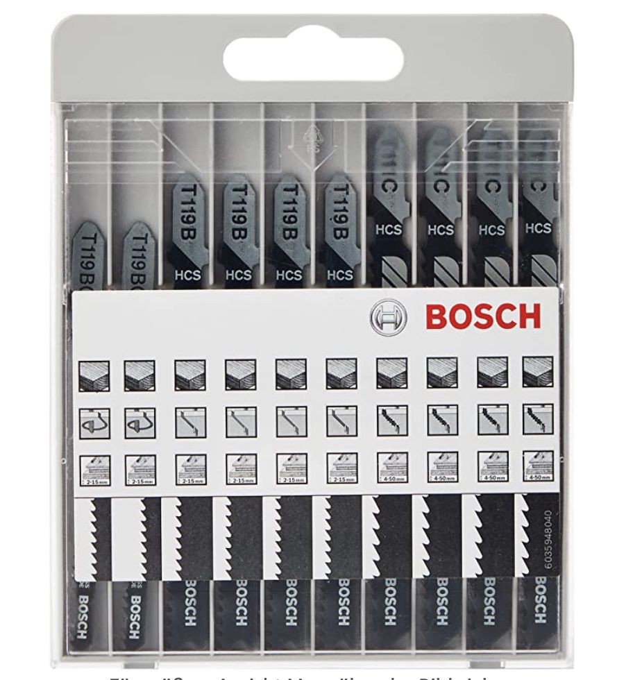 Bosch Professional 10 teiliges Stichsägeblatt Set für Holz für 5,99€ (statt 9€)   Prime