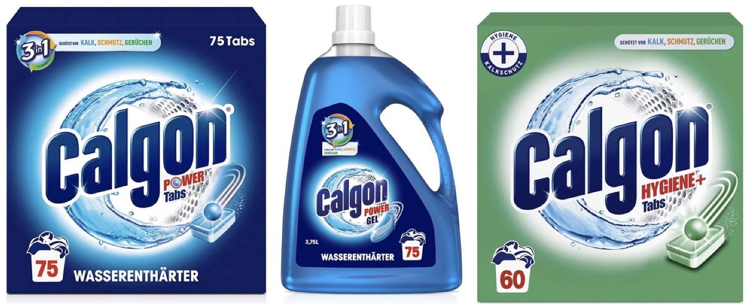 Amazon: 15% Rabatt auf ausgewählte Calgon Produkte   z.B. Calgon 3 in 1 Power Gel für 75 WL für 10,49€ (statt 18€)