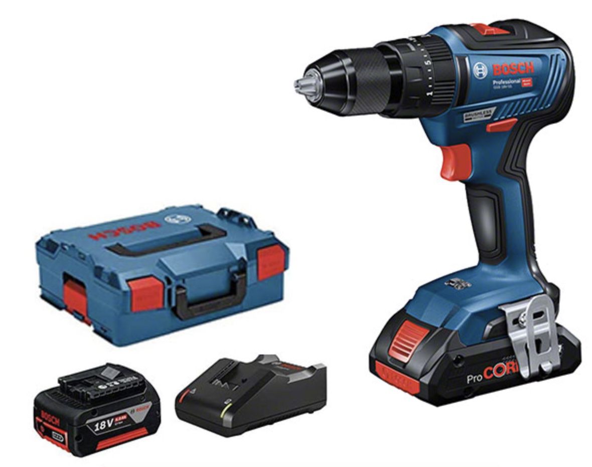 Bosch GSB 18V 55 Akku Schlagbohrschrauber inkl. 2x 5Ah für 208,90€ (statt 307€)